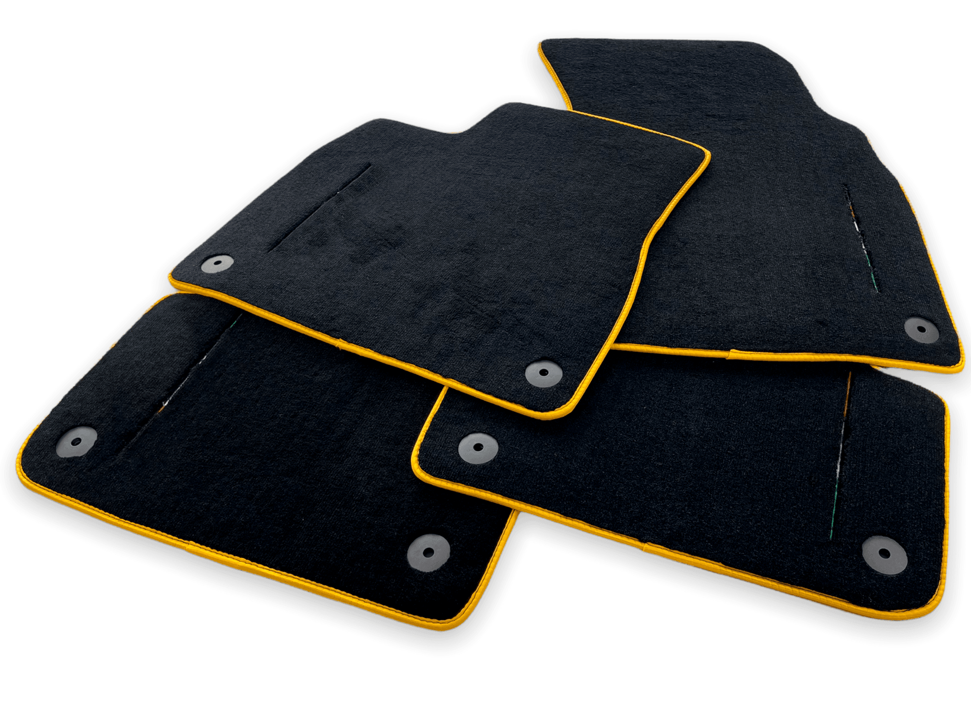 Floor Mats For Lamborghini Urus Black Tailored With Yellow Trim - AutoWin