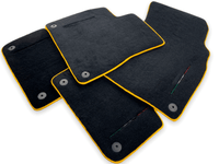 Floor Mats For Lamborghini Urus Black Tailored With Yellow Trim - AutoWin