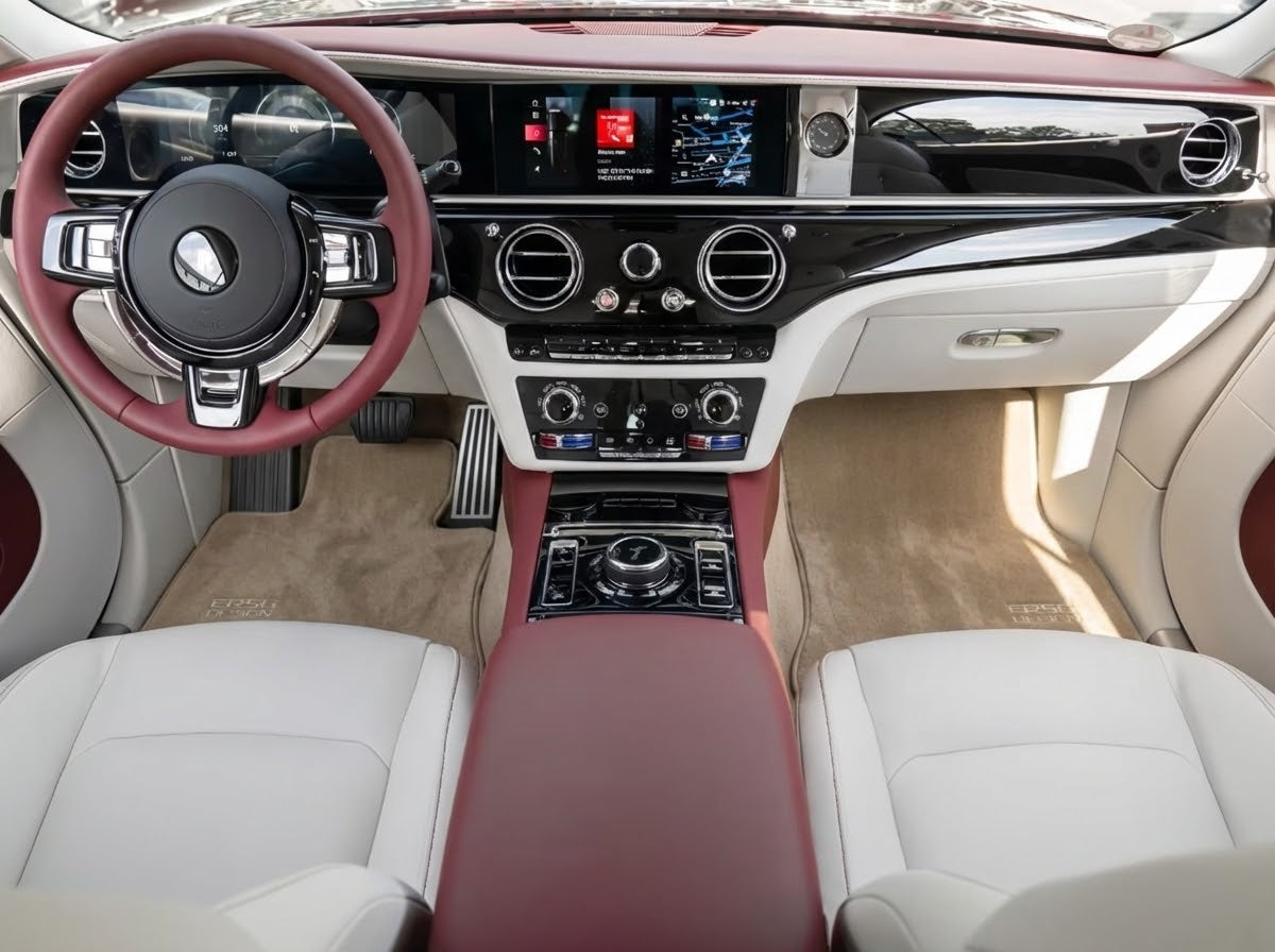 Interior look of floor mats for Floor Mats For Rolls Royce Spectre (2023-2024) Beige ER56 Design