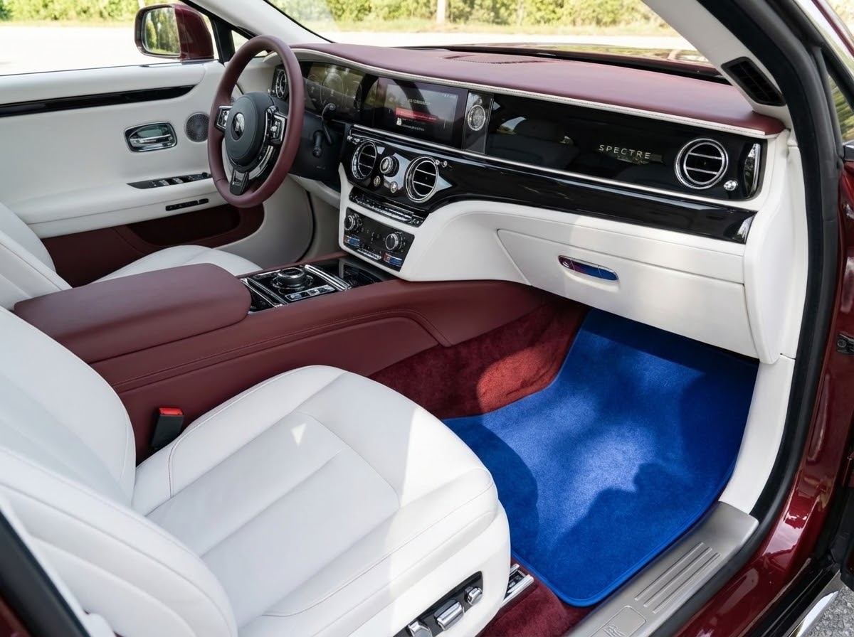 Interior look of floor mats for Floor Mats For Rolls Royce Spectre (2023-2024) Blue