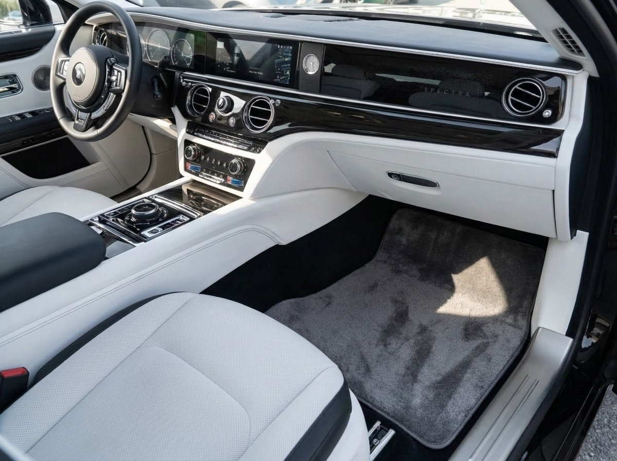 Interior look of floor mats for Floor Mats For Rolls Royce Spectre (2023-2024) Gray