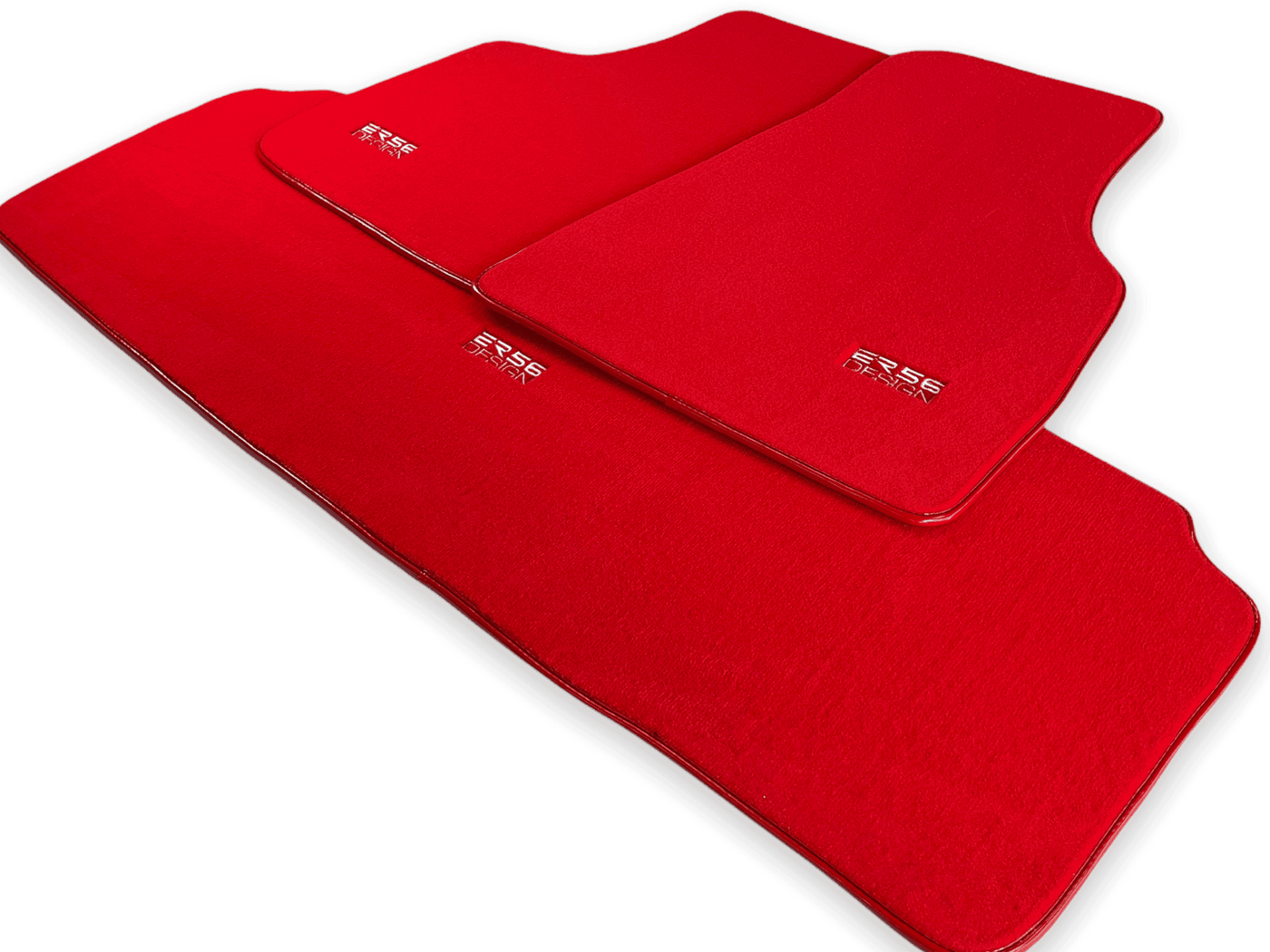 Floor Mats For Tesla Model X (5 Seats) Red Tailored Carpets ER56 Design - AutoWin