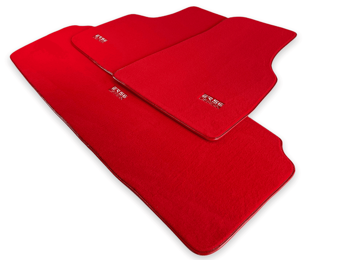 Floor Mats For Tesla Model X (5 Seats) Red Tailored Carpets ER56 Design - AutoWin