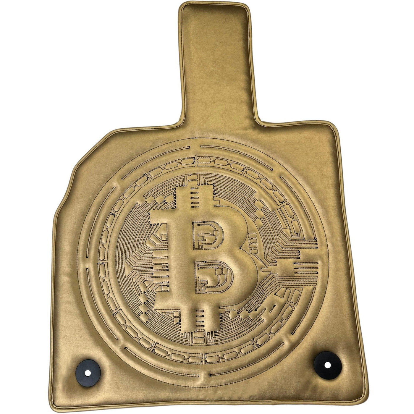 Golden Leather Floor Mats for Lamborghini Aventador with Bitcoin Sewing - AutoWin