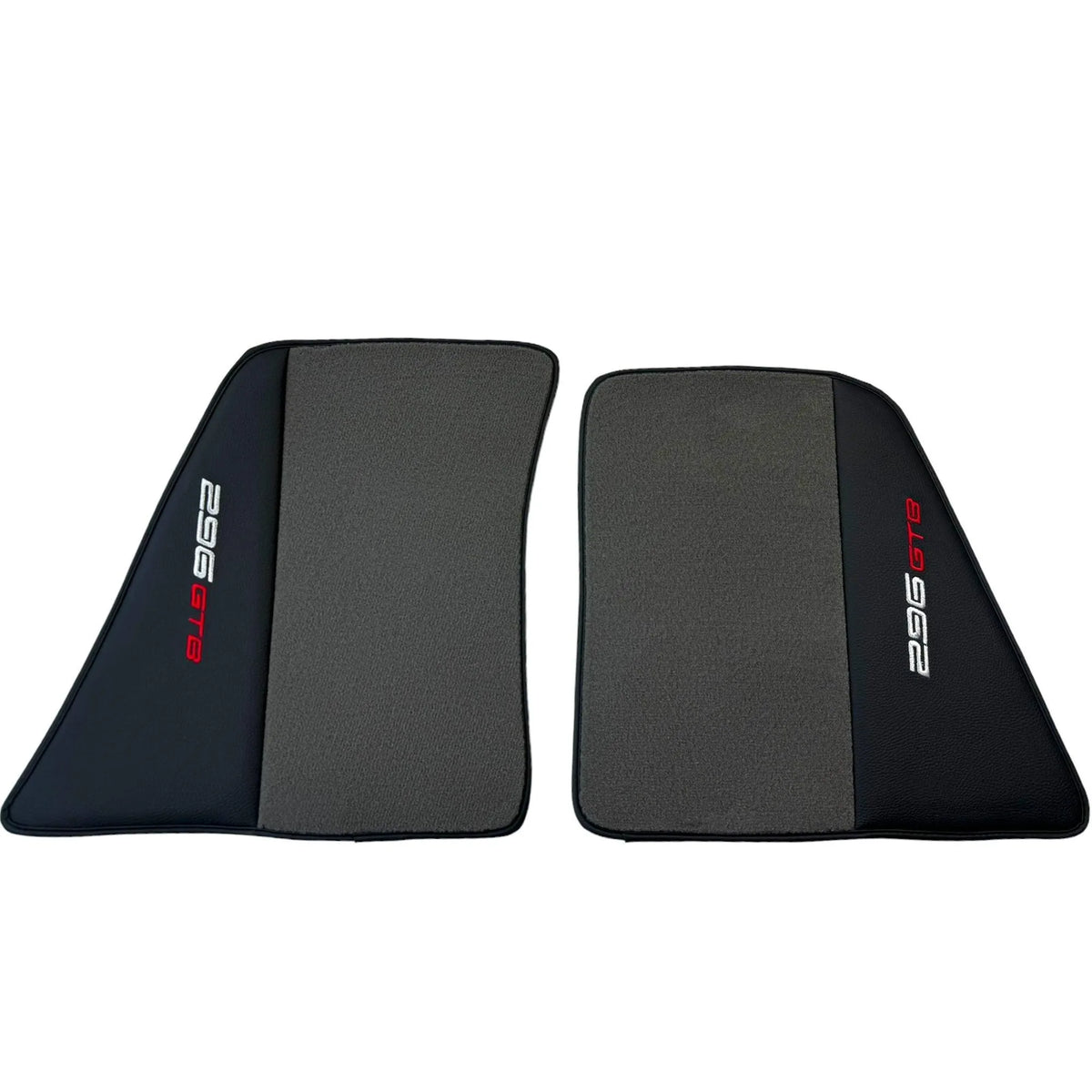 Gray Floor Mats for Ferrari 296 GTB (2022-2027) with Leather - AutoWin