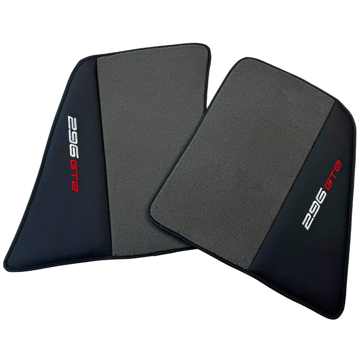 Gray Floor Mats for Ferrari 296 GTB (2022-2027) with Leather - AutoWin