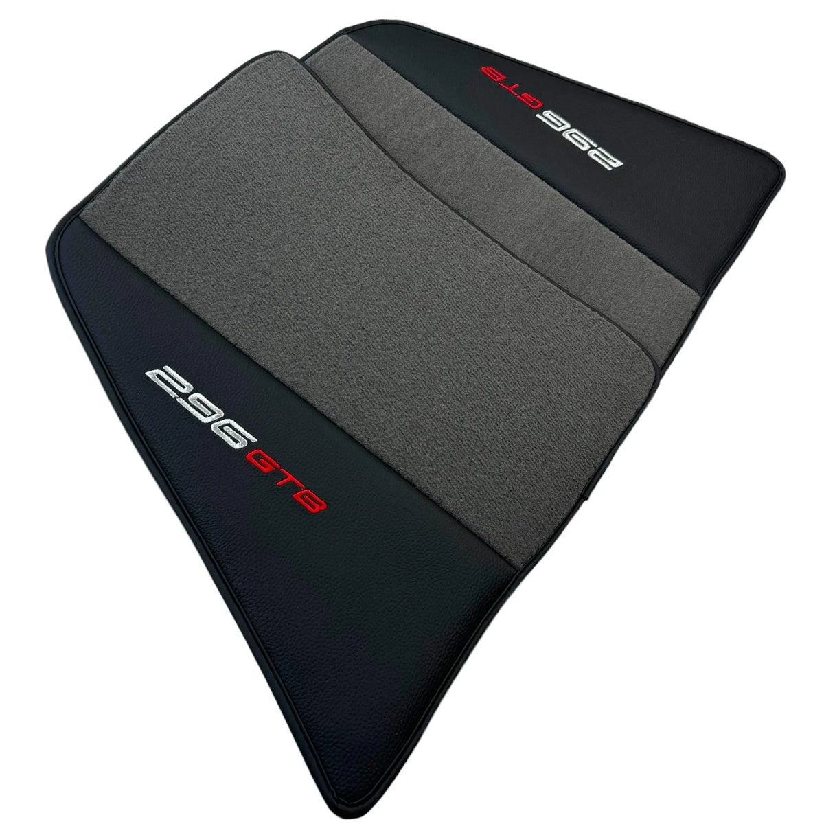 Gray Floor Mats for Ferrari 296 GTB (2022-2027) with Leather - AutoWin
