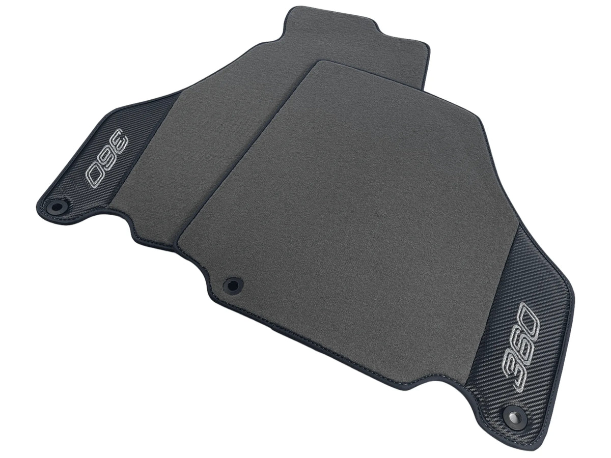 Gray Floor Mats For Ferrari 360 Modena 1999-2005 With Carbon Fiber Leather - AutoWin