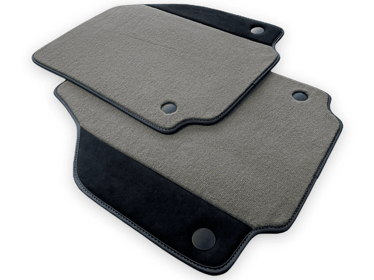 Gray Floor Mats For Ferrari 488 Spider (2016-2022) Carpets With Alcantara Leather - AutoWin