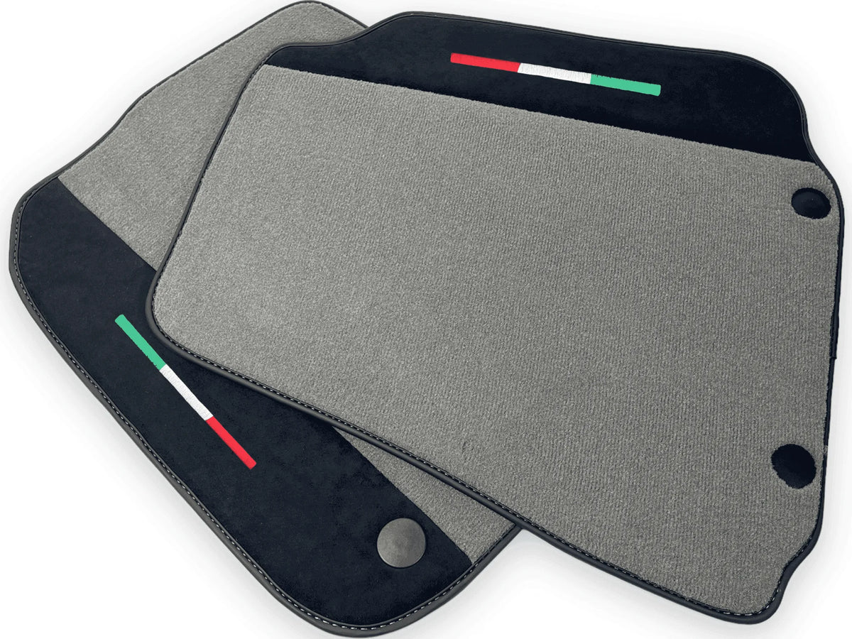 Gray Floor Mats For Ferrari 812 GTS (2019-2023) With Alcantara Leather