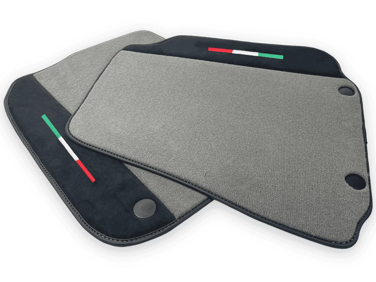 Gray Floor Mats For Ferrari 812 Superfast With Alcantara Leather