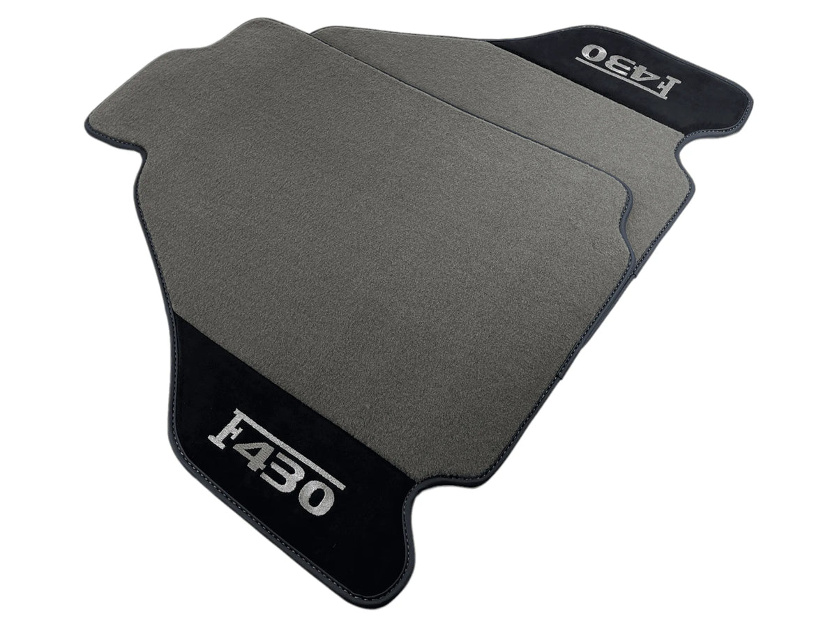 Gray Floor Mats For Ferrari F430 2004-2009 With Alcantara Leather - AutoWin