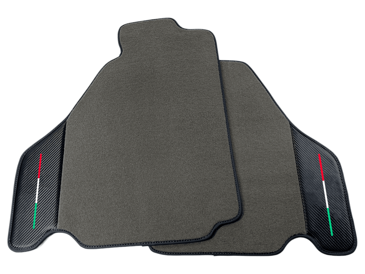 Gray Floor Mats For Ferrari F430 2004-2009 With Carbon Fiber Leather - AutoWin