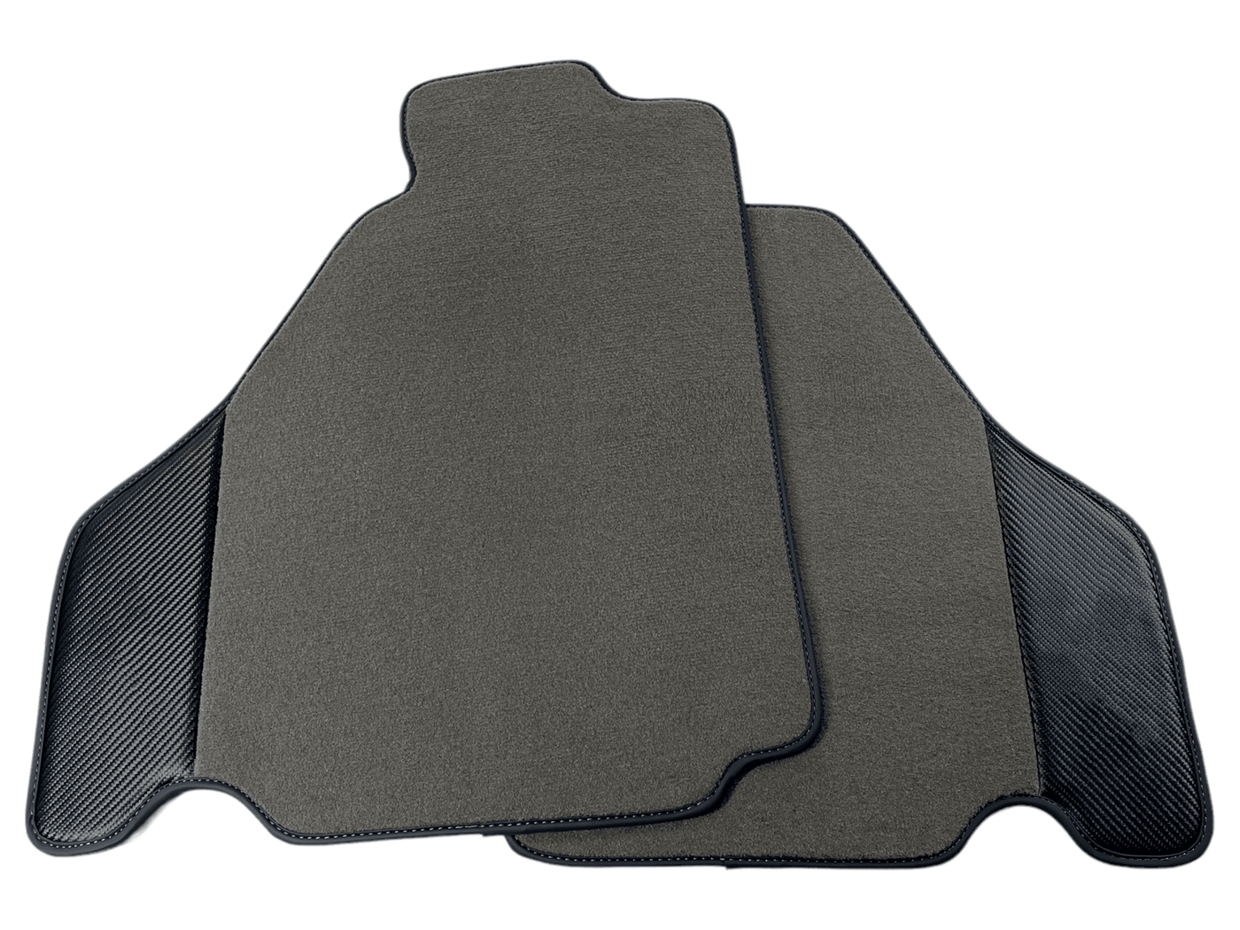 Gray Floor Mats For Ferrari F430 2004-2009 With Carbon Fiber Leather - AutoWin