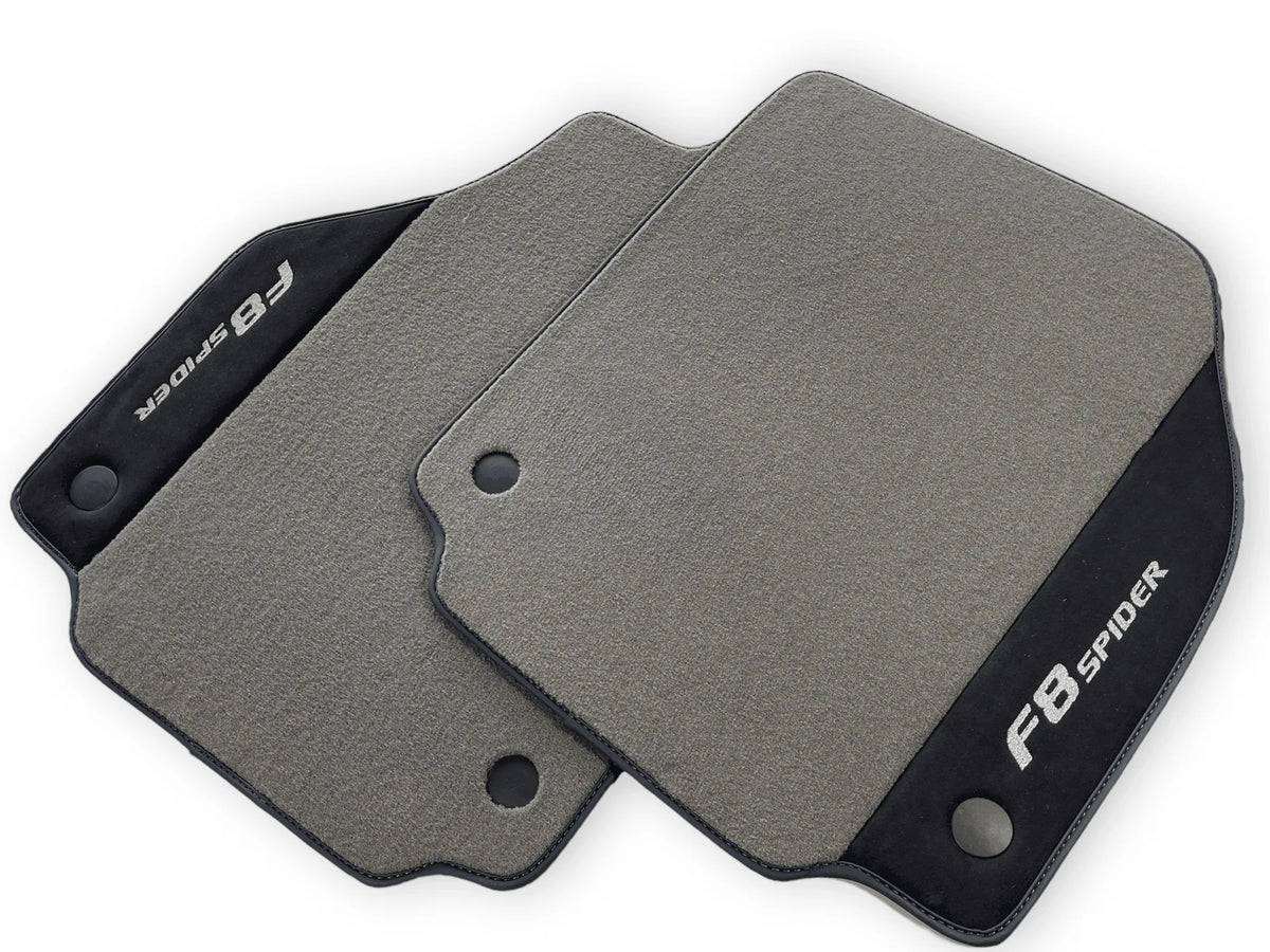 Gray Floor Mats For Ferrari F8 Spider 2019-2022 With Alcantara Leather - AutoWin