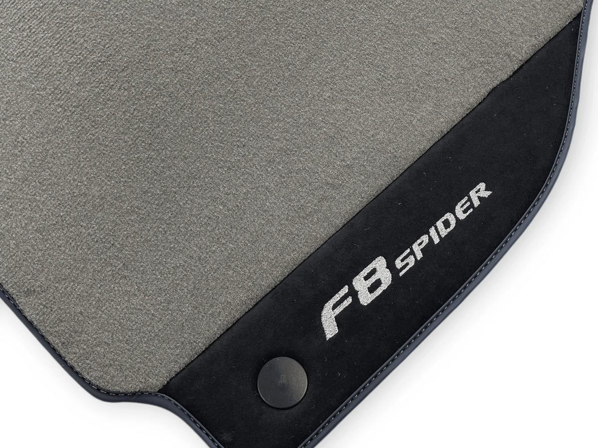 Gray Floor Mats For Ferrari F8 Spider 2019-2022 With Alcantara Leather - AutoWin