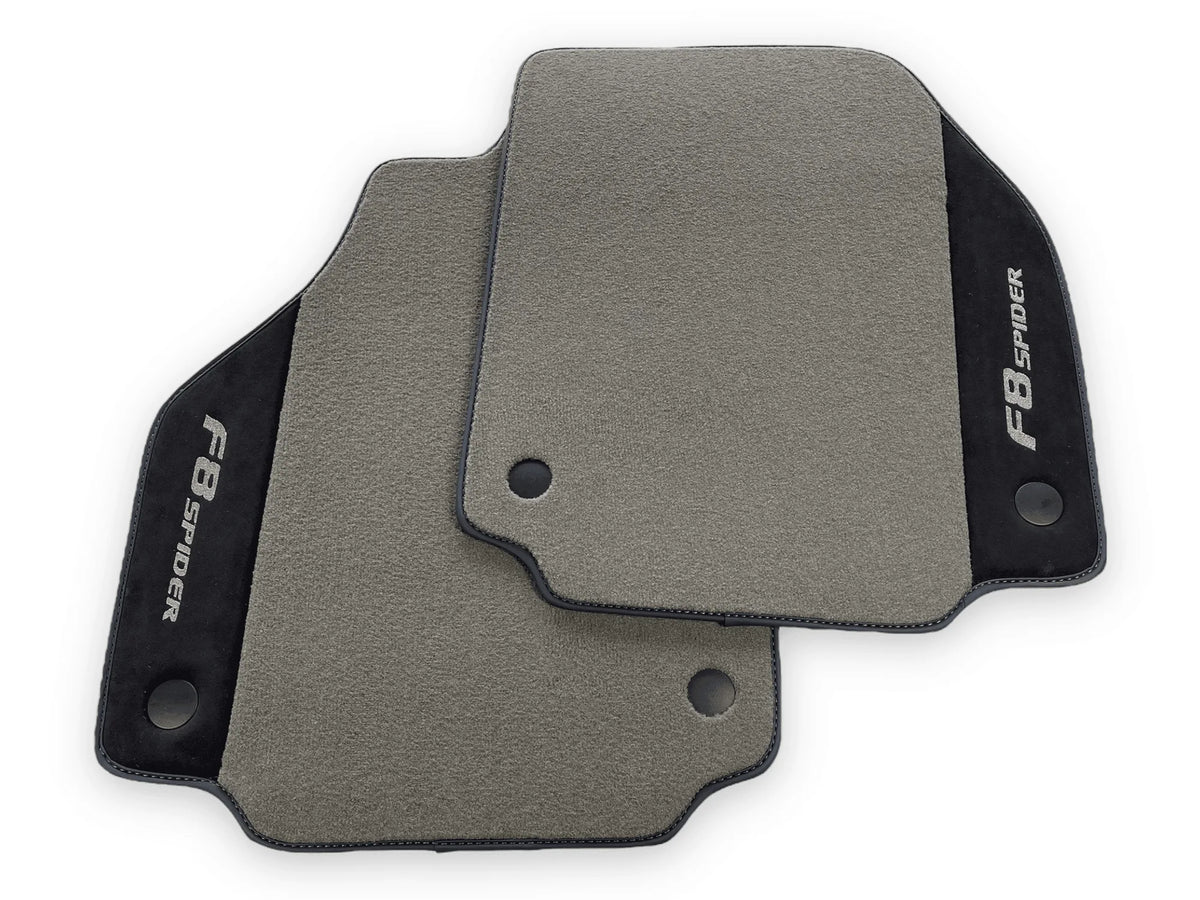 Gray Floor Mats For Ferrari F8 Spider 2019-2022 With Alcantara Leather - AutoWin