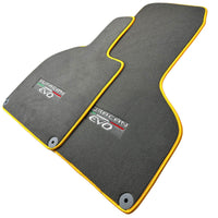 Gray Floor Mats for Lamborghini Huracan EVO (2014-2023) with Yellow Trim - AutoWin