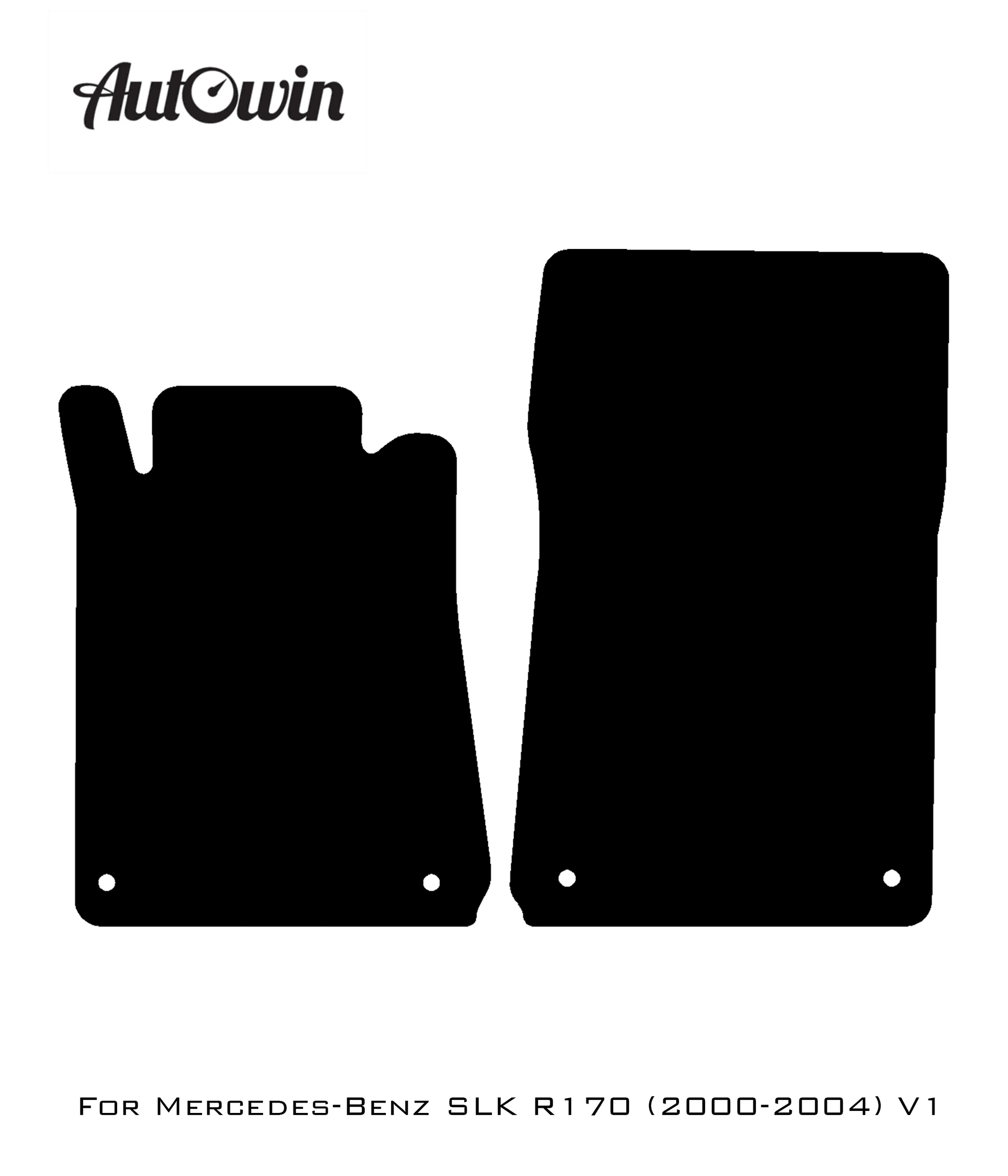 Gray Floor Mats For Mercedes-Benz SLK R170 (2000-2004) Black Trim - AutoWin