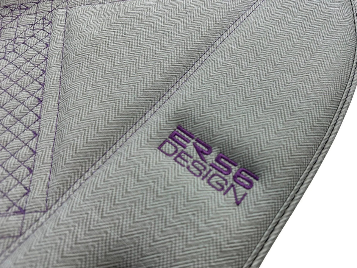 Gray Leather Floor Mats For Ferrari 488 Pista Spider (2019-2021) ER56 Design - AutoWin