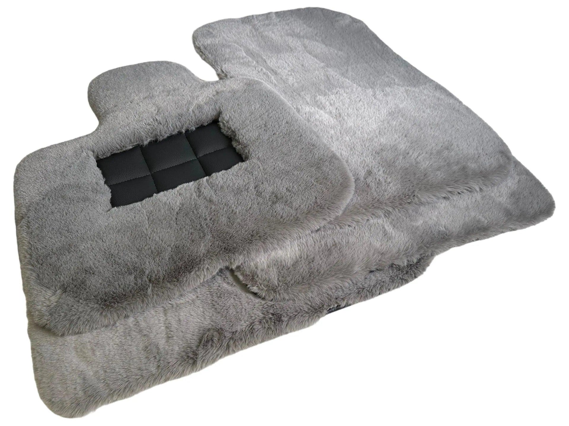 Gray Sheepskin Floor Mats For Bentley Bentayga Er56 Design Brand - AutoWin