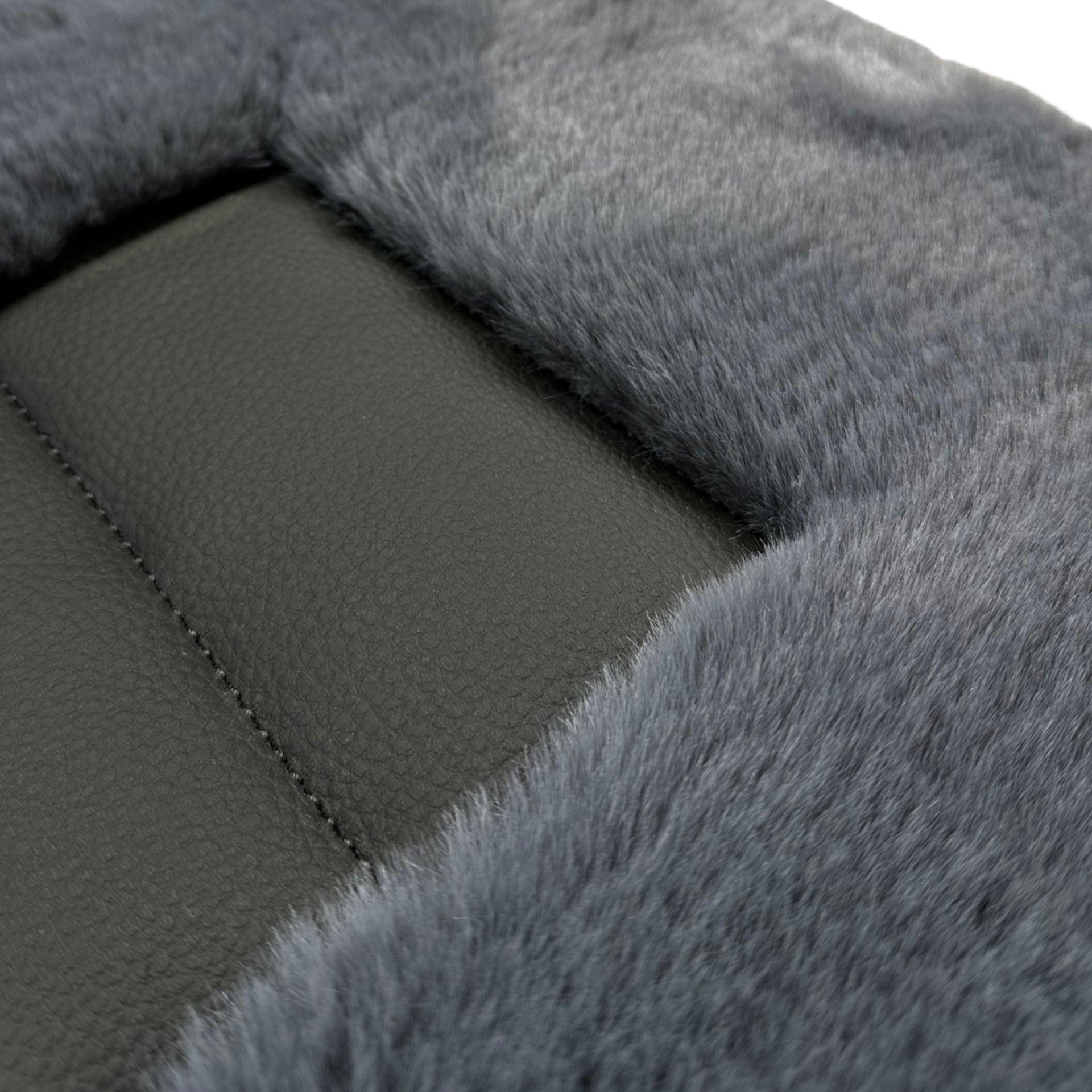 Gray Sheepskin Floor Mats For Bentley Continental GTC (2011-2018) ER56 Design - AutoWin