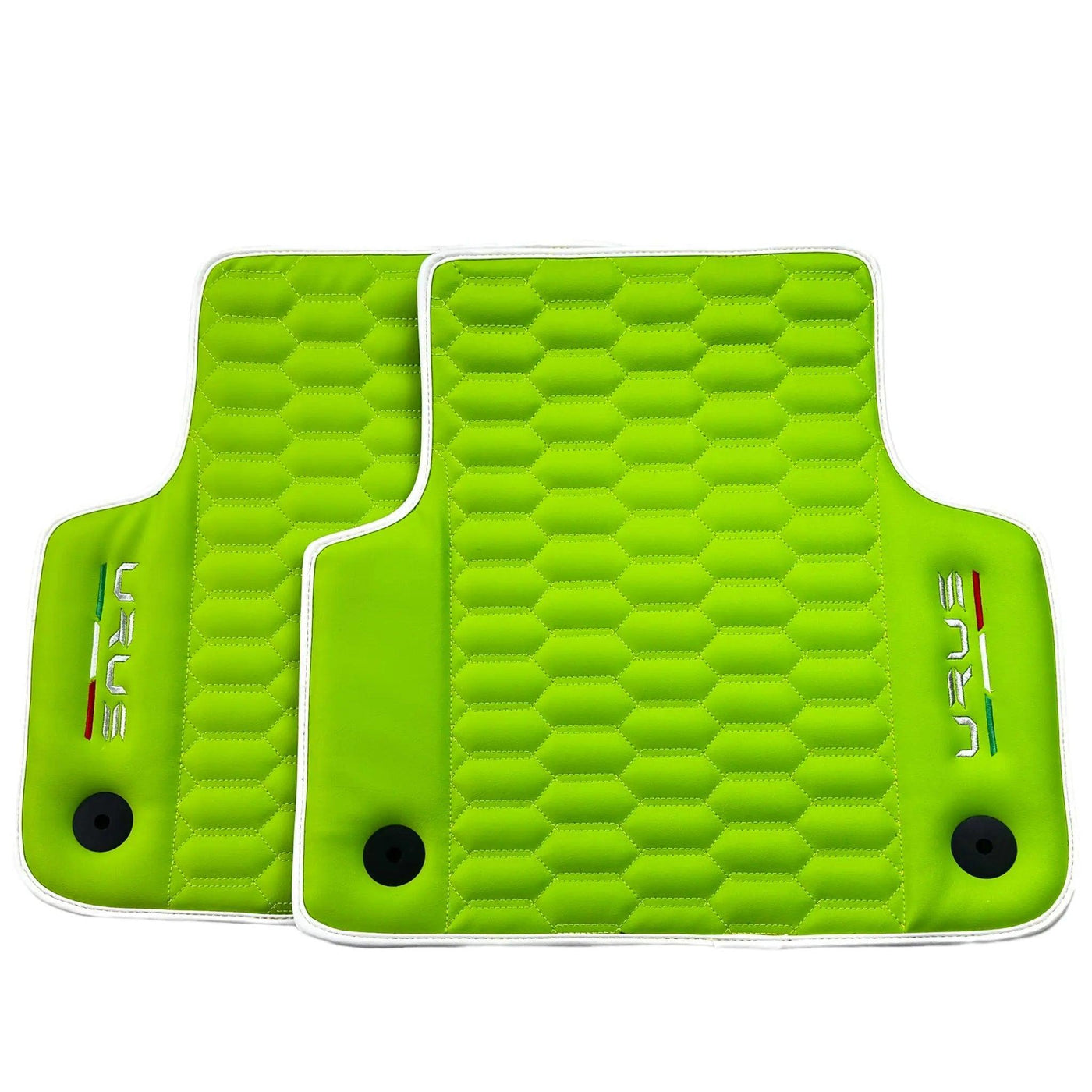 Green Leather Floor Mats for Lamborghini Urus (2018-2024) ER56 Design - AutoWin