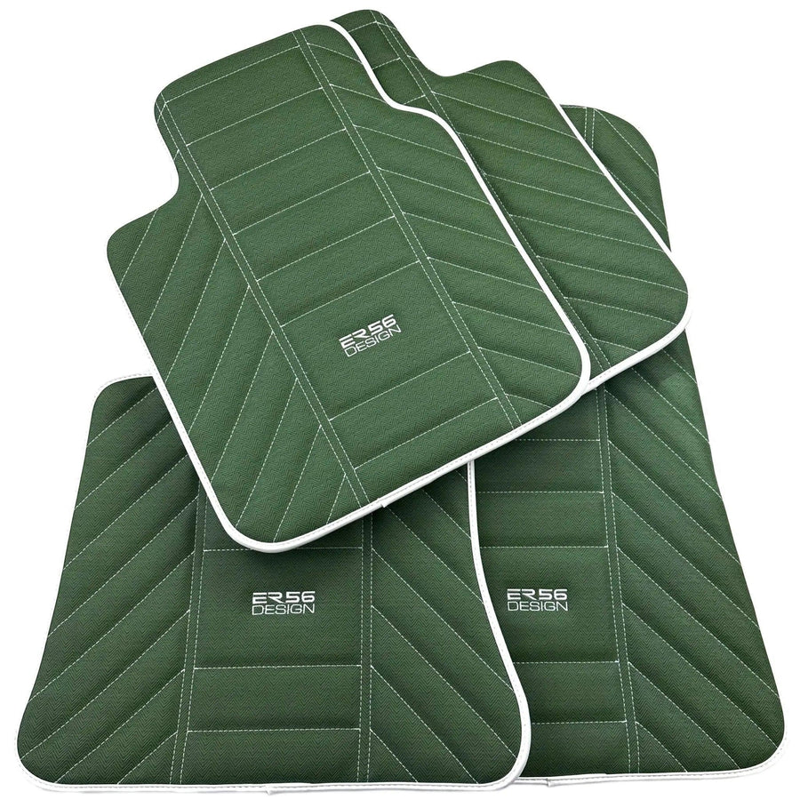 Green Leather Floor Mats For Rolls Royce Black Badge Phantom 2003–2016 - AutoWin