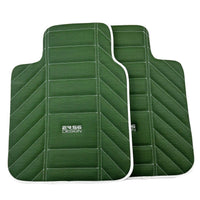 Green Leather Floor Mats For Rolls Royce Black Badge Wraith (2013-2023) - AutoWin