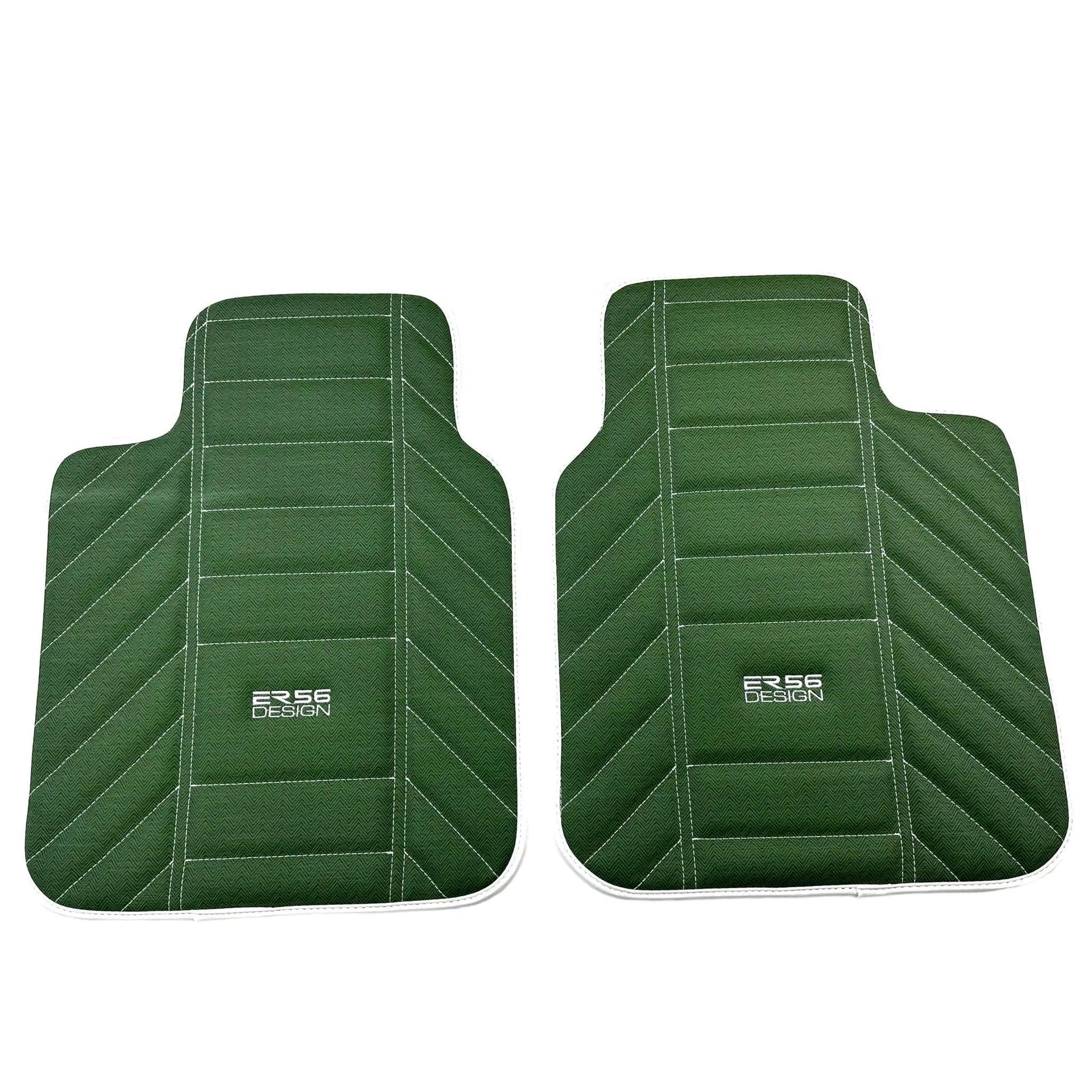 Green Leather Floor Mats For Rolls-Royce Cullinan Rr31 2018-2023 ER56 Design - AutoWin