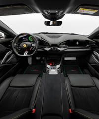 حصائر سيارات سوداء لفيراري بوروسانغوي مع حواف خضراء | الإصدار الإيطالي