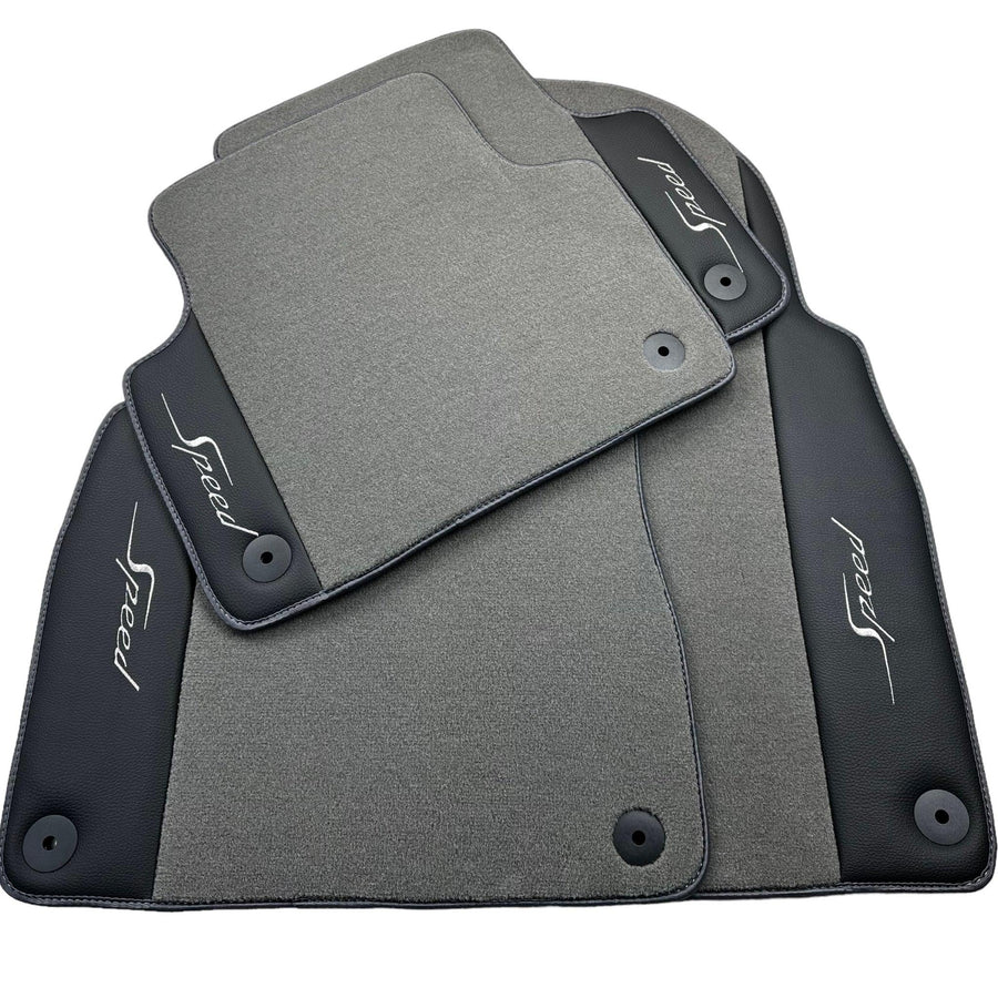 Grey Floor Mats For Bentley Bentayga (2015-2023) with Leather - AutoWin