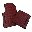 Black Floor Mats for Rolls Royce Shadow (1965-1977) | Purple Leather