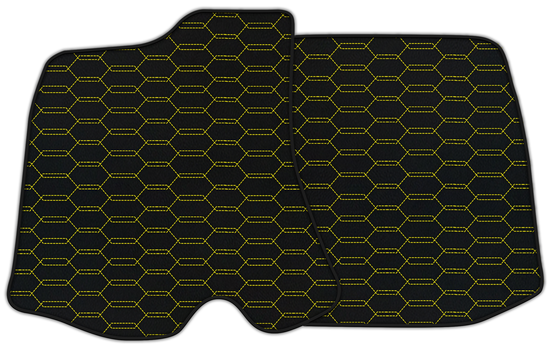 Customizable Leather Floor Mats with Interlaced Hex Pattern for Ferrari Roma (2021–2024)