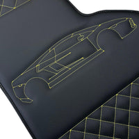 Leather Black Floor Mats for Lamborghini Gallardo Yellow Sewing | ER56 Design - AutoWin