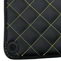 Leather Black Floor Mats for Lamborghini Gallardo Yellow Sewing | ER56 Design - AutoWin