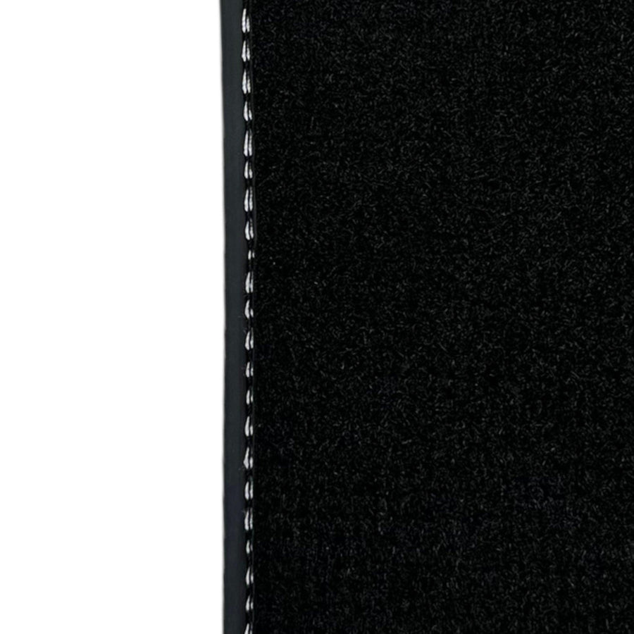 Leather Floor Mats for Ferrari 458 Spider (2012-2015) with White Sewing ER56 Design - AutoWin
