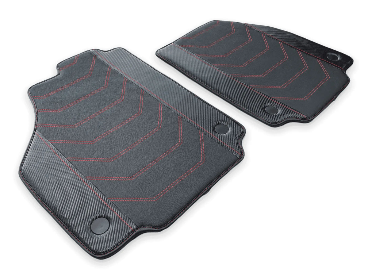 Leather Floor Mats for Ferrari 488 Spider (2016-2022) with Carbon Fiber