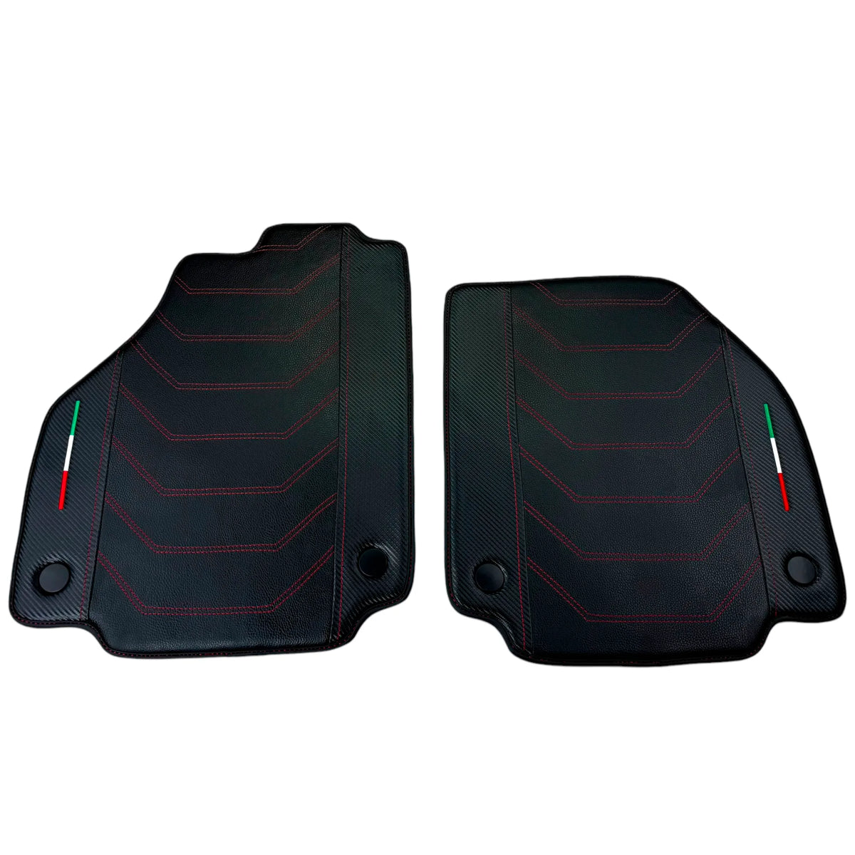 Leather Floor Mats For Ferrari 488 Spider (2016-2022) With Carbon Fiber | Italian Edition