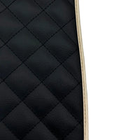 Leather Floor Mats for Ferrari California T (2015-2018) Black Sewing ER56 Design | Beige Trim - AutoWin