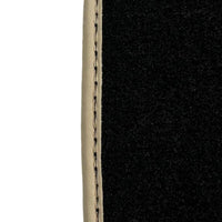 Leather Floor Mats for Ferrari California T (2015-2018) Black Sewing ER56 Design | Beige Trim - AutoWin