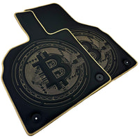 Leather Floor Mats for Lamborghini Aventador with Bitcoin Sewing - AutoWin