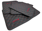 Leather Floor Mats for Porsche Cayenne GTS (2010-2018) Red Sewing - AutoWin