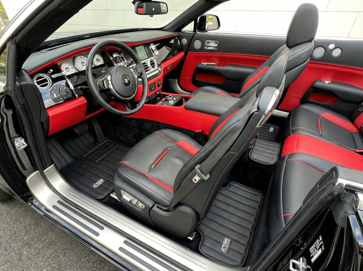 Leather Floor Mats For Rolls Royce Dawn RR6 2016-2023 ER56 Design Brand