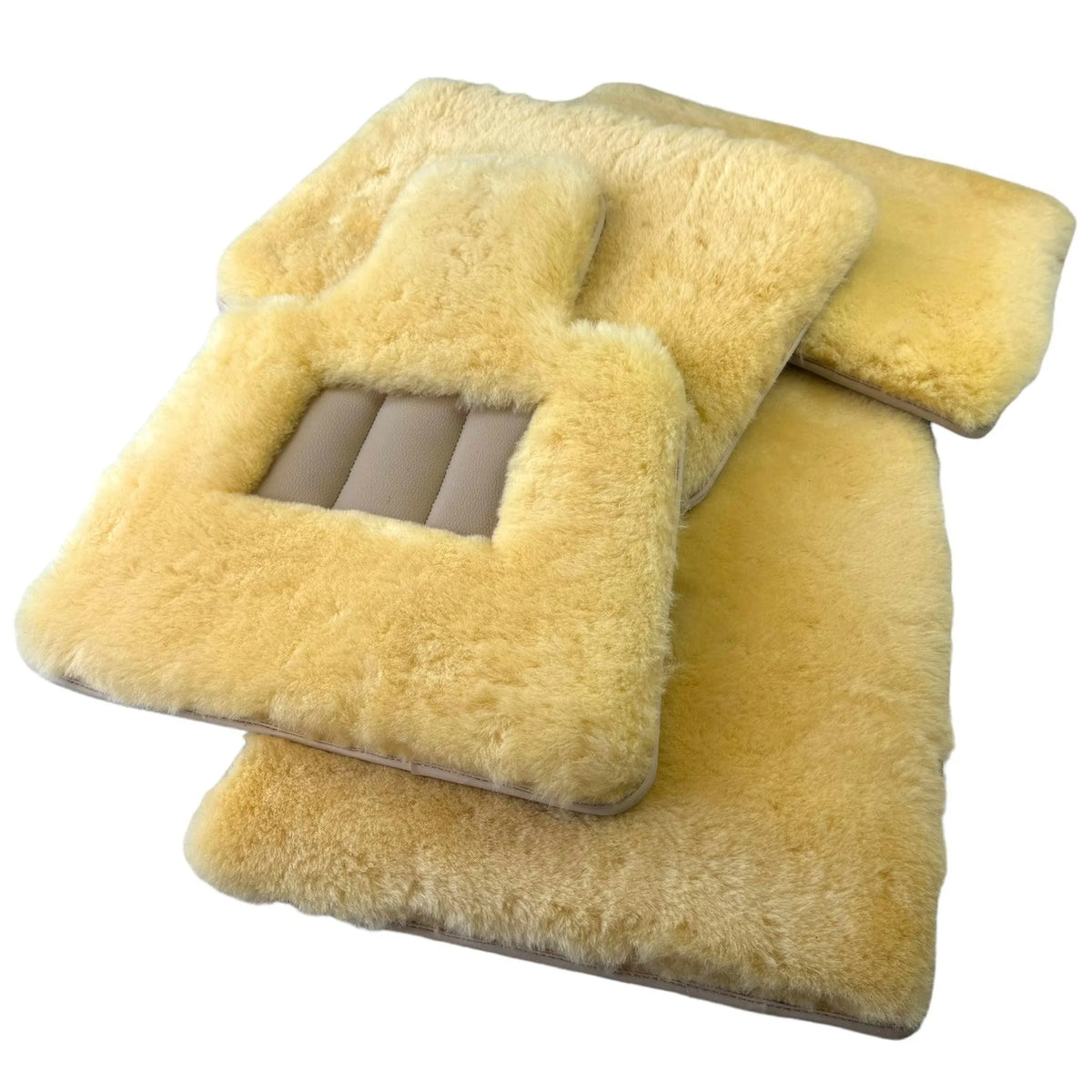 Natural Color Medical Sheepskin Floor Mats for Rolls Royce Ghost Series II (2021-2024) | Relugan