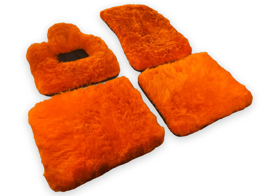 Orange Sheepskin Floor Mats For Rolls Royce Ghost Series II (2021-2024) ER56 Design Brand - AutoWin