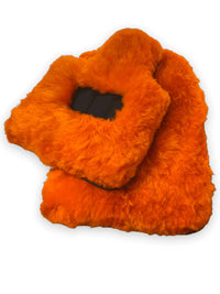 Orange Sheepskin Floor Mats For Rolls Royce Ghost Series II (2021-2024) ER56 Design Brand - AutoWin