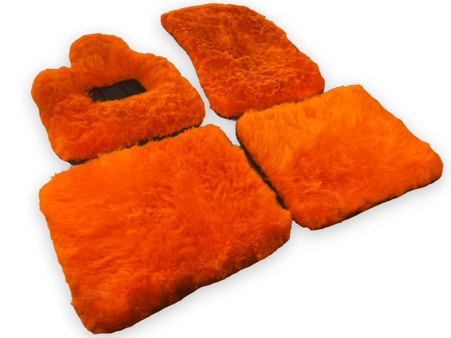 Orange Sheepskin Floor Mats For Rolls Royce Spectre (2023-2024) Er56 Design Brand - AutoWin