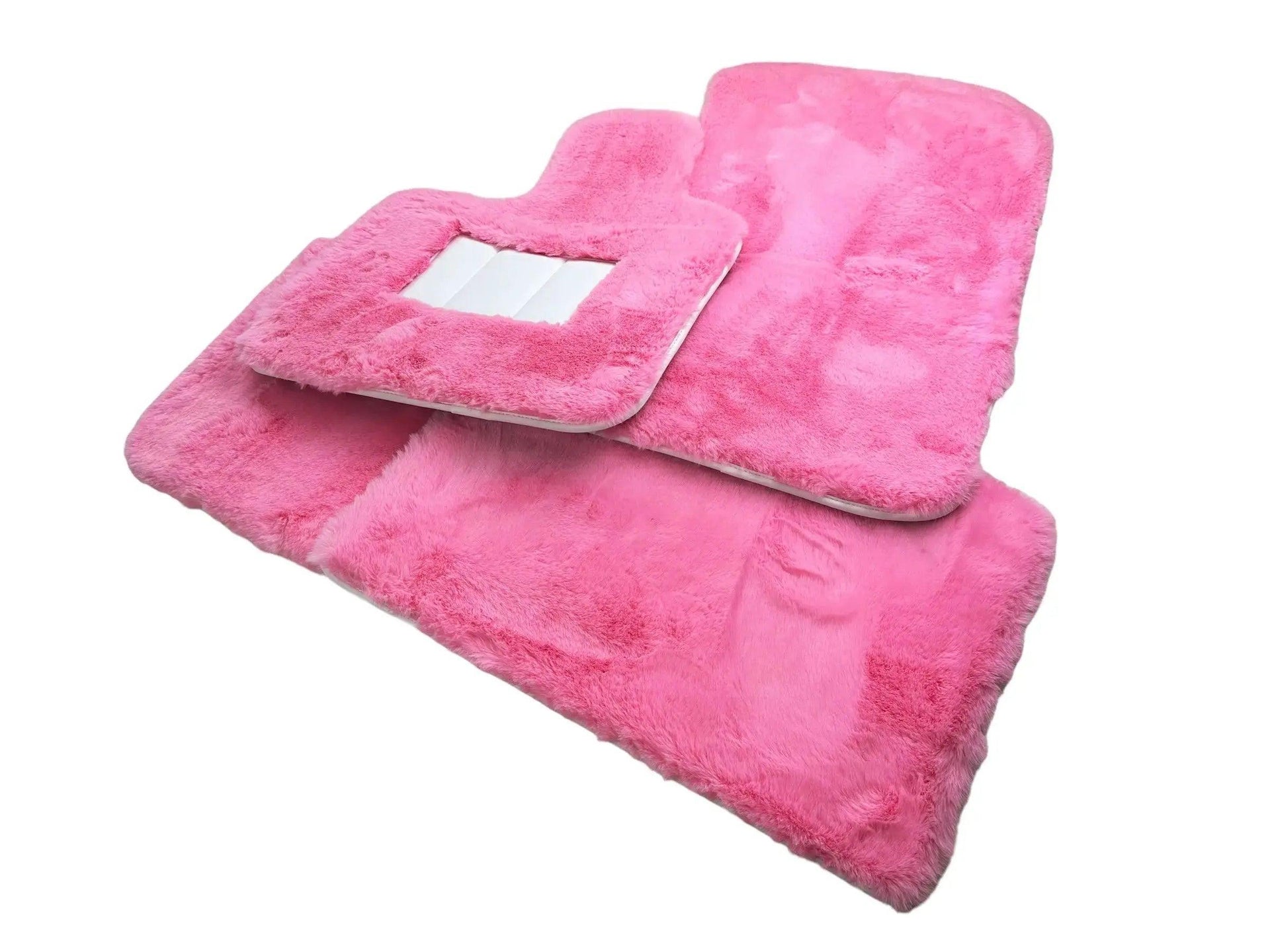 Pink Sheepskin Floor Mats For Bentley Flying Spur (2005-2013) Er56 Design Brand - AutoWin