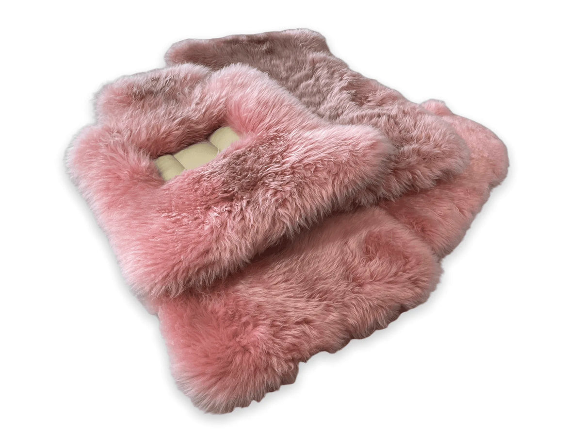 Pink Sheepskin Floor Mats For Rolls Royce Ghost Series II (2021-2024) Er56 Design Brand - AutoWin